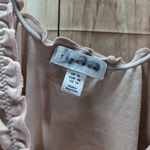 TopShop ruched tanktop size US 14 stretchy 100% cotton material NWOT - Picture 3 of 6